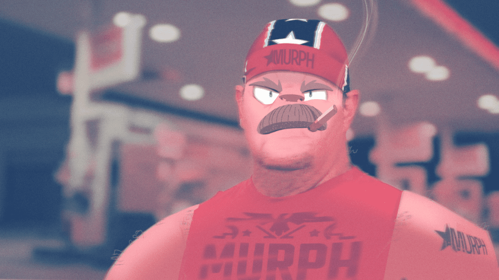 A digital illustration of a man with a beard, wearing glasses and a hat, depicted in a whimsical and detailed style with dominant brown and blue colors.